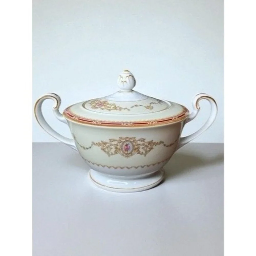 Noritake Nippon Toki Kaisha Sugar Bowl With‎ Lid & Handles 4